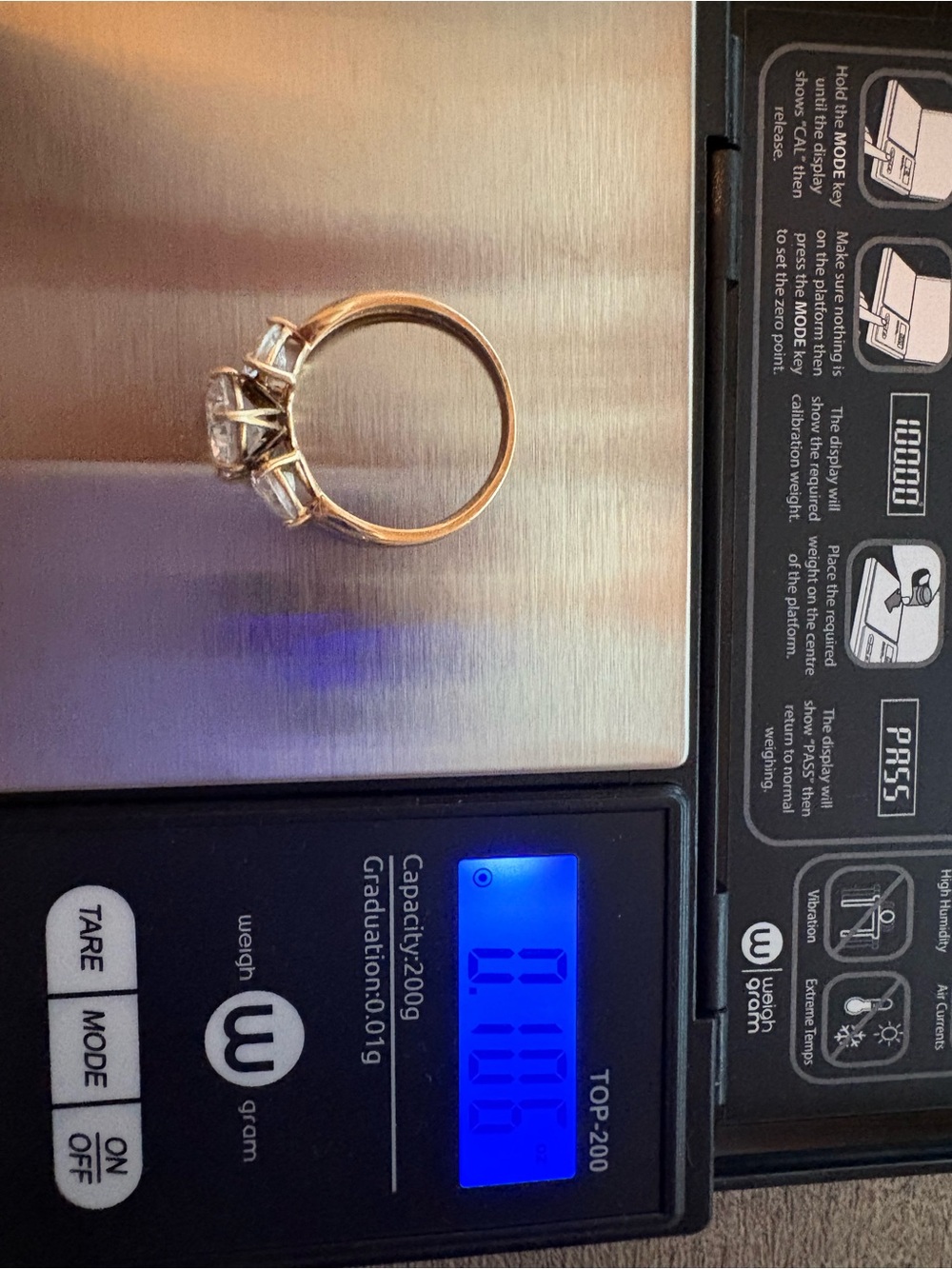 14K Ring Round with Pear Shaped CZ - Picture 4 of 6